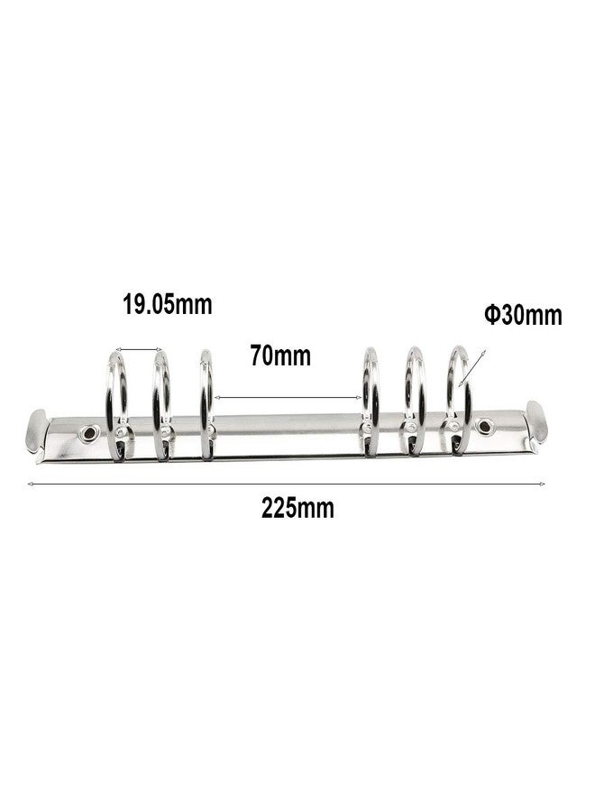 heyous 2pcs A5 Notebook 6-Hole Ring Binder Mechanisms 3cm Diameter Silver Color Metal Clip Ring Binder DIY Fill Paper Storage Folder Accessories - Image 3