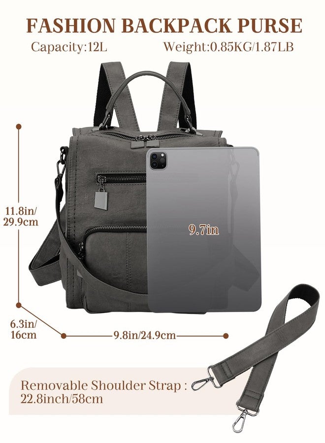 RAVUO Backpack Purse for Women, RAVUO Fashion Faux Leather Backpack Handbags Ladies Shoulder Bag 3 Ways to Carry for Travel Daily - Image 2