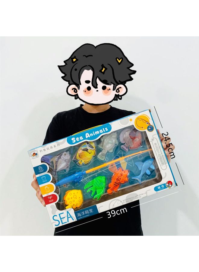 Loquat Children's Fishing Toy Pool Suit Water Magnetic Fishing Rod Boys And Girls Parent-child Interactive Game Toys Wholesale-Color:328-341 - Image 4