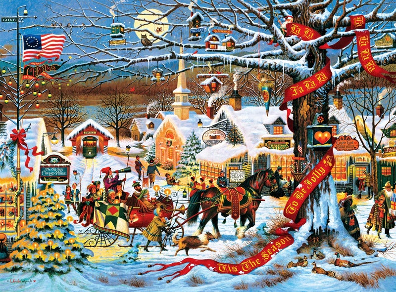 Buffalo Games - 1000 Piece Jigsaw Puzzle - Chrarles Wysocki Holiday Small Town Christmas - Challenging Holiday Scene Puzzles for Families and Adults - Image 1