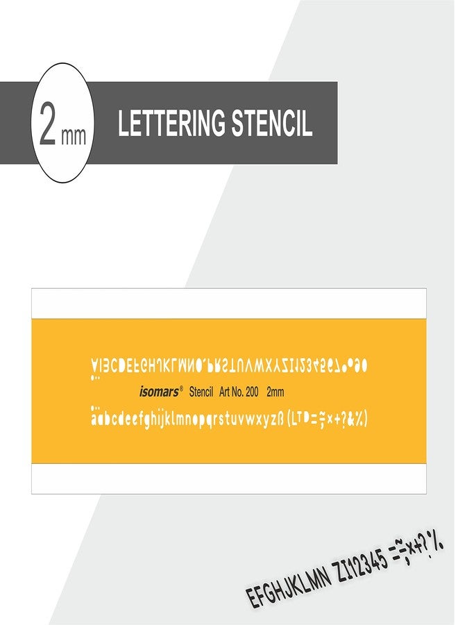 Isomars Lettering Stencil Template – Alphabet & Numbers - 2mm for Drawing, Drafting, Art & Design - Image 2