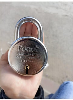 Foora 65mm Round Padlock 8 Lever Double Locking 5 Keys with Key Ring Ideal for Main Door Gate Home Office Apartment Shutters and Warehouse Original Picture