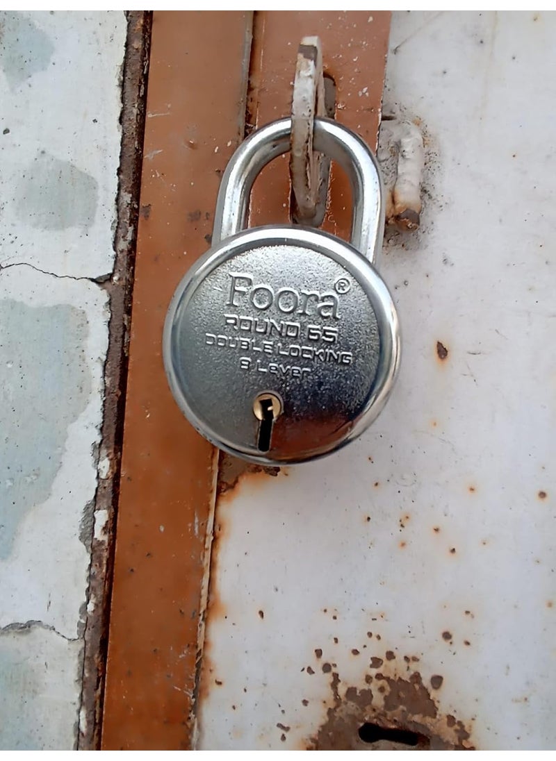 Foora Foora 65mm Round Padlock 8 Lever Double Locking 5 Keys with Key Ring Ideal for Main Door Gate Home Office Apartment Shutters and Warehouse Original Picture  - Image 4