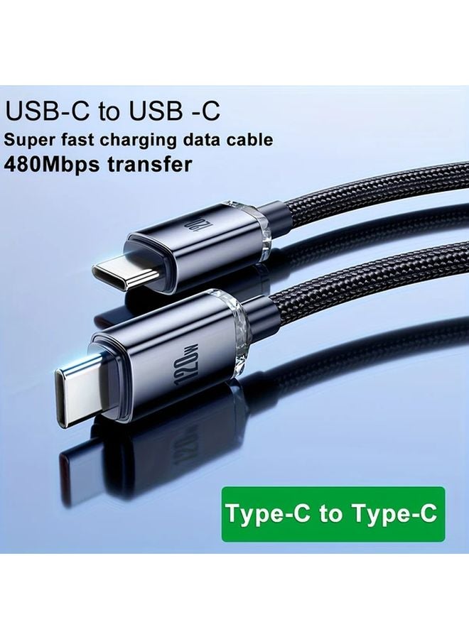 6A USB C to C Fast Charging Cable 3 28ft for Samsung iPhone 15 MacBook iPad Pro - Image 1