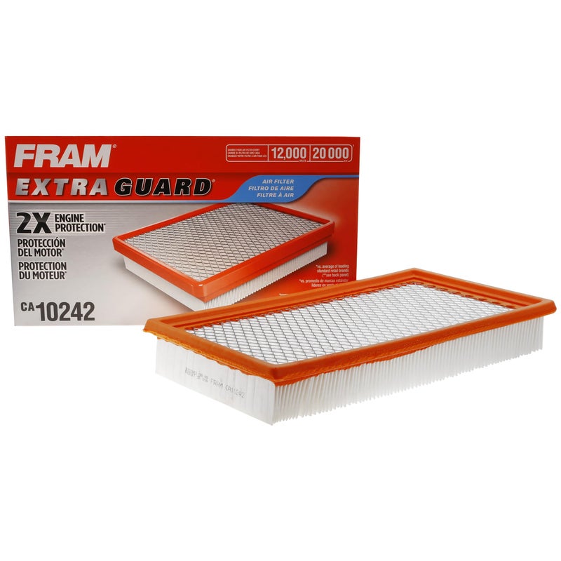 FRAM Extra Guard CA10242 Replacement Engine Air Filter for Select Ford, Lincoln, Mazda, and Mercury Models, Provides Up to 12 Months or 12,000 Miles Filter Protection - Image 1