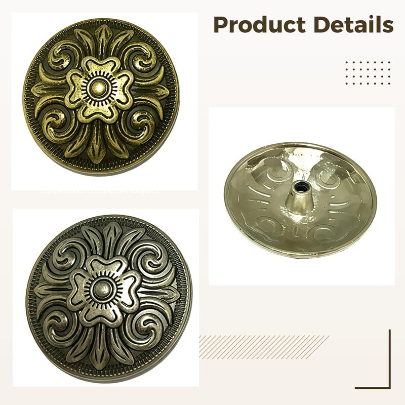 Round Metal Buttons 20 Pcs 1.26 in (32 Mm), Zinc Alloy Conchos for Leather, Antique Copper and Antique Silver, Crafts Embellishments for, Accessories and Bags Screw Back Closure - Image 2