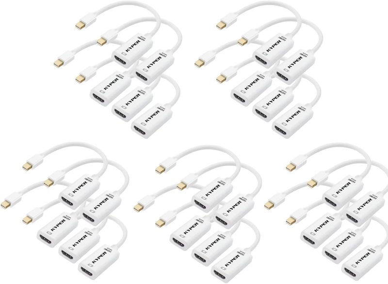 Kyper USKyper-2788 (25 Pack) 4K Mini DisplayPort to HDMI Adapter, 4K@30Hz Mini DP/Thunderbolt 2 to HDMI, Gold-Plated Compatible with devices like MacBook Air/Pro, iMac, Surface Pro, Dell XPS, ThinkPad - Image 1