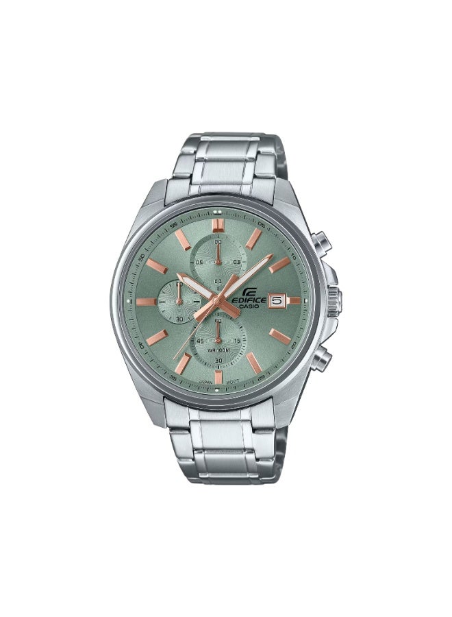 Casio Edifice EFV-610DE-3AUDF Men's Chronograph Watch, Green Dial, Stainless Steel Band, 100M Water Resistant - Image 1