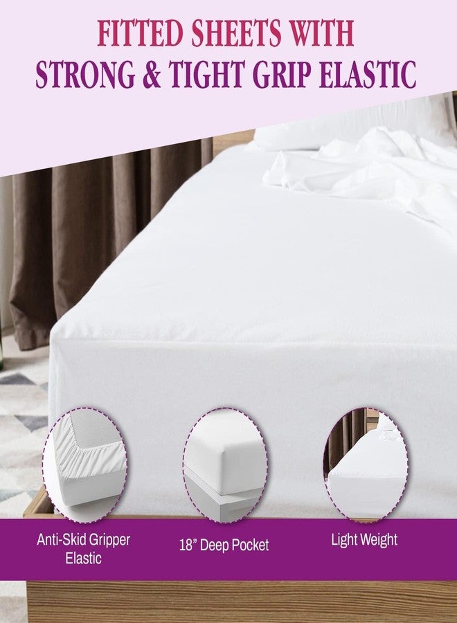 Sheets Stargazer Queen Fitted Sheet Only, 1000 Thread Count Egyptian Cotton Fitted Sheet Queen, Breathable & Soft Fitted Sheets, 18 Inch Deep Pocket Queen Fitted Sheet White - Image 3