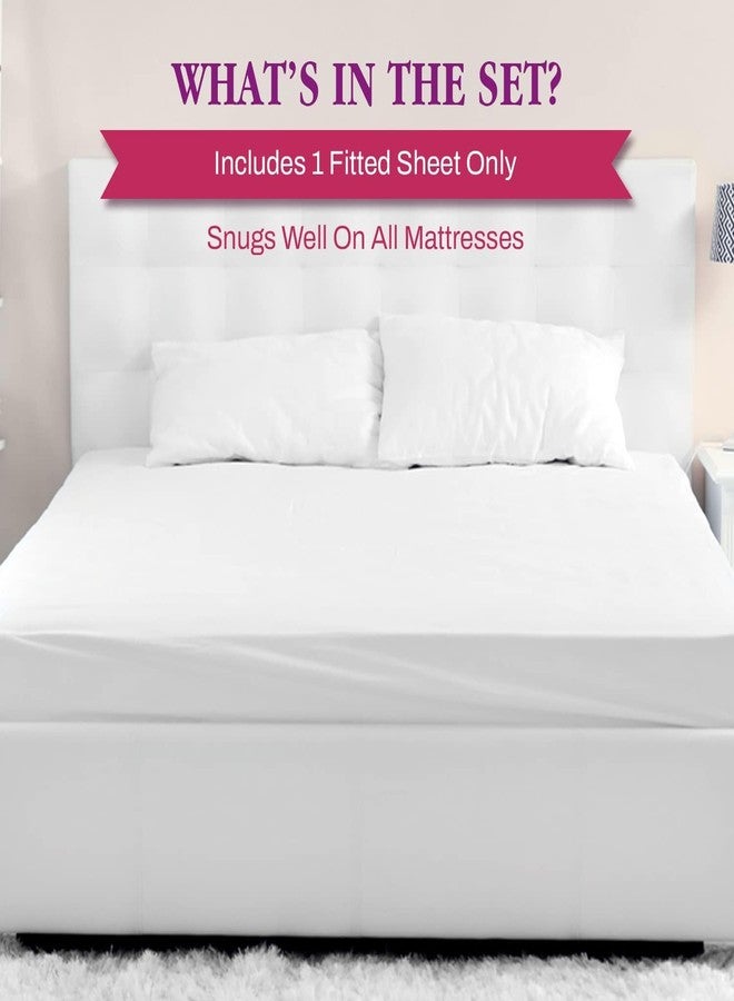 Sheets Stargazer Queen Fitted Sheet Only, 1000 Thread Count Egyptian Cotton Fitted Sheet Queen, Breathable & Soft Fitted Sheets, 18 Inch Deep Pocket Queen Fitted Sheet White - Image 2