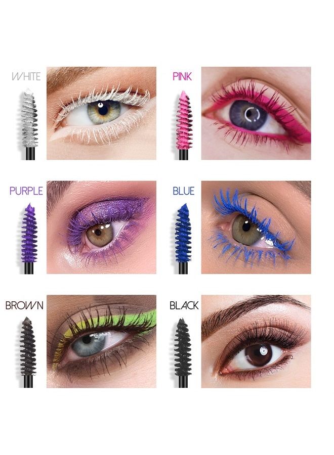 Ownest 6 Colors Mascara Set,Colorful Mascara Waterproof Long Lasting Thick Mascara Rainbow Color Fiber Charming Masacara - Image 3