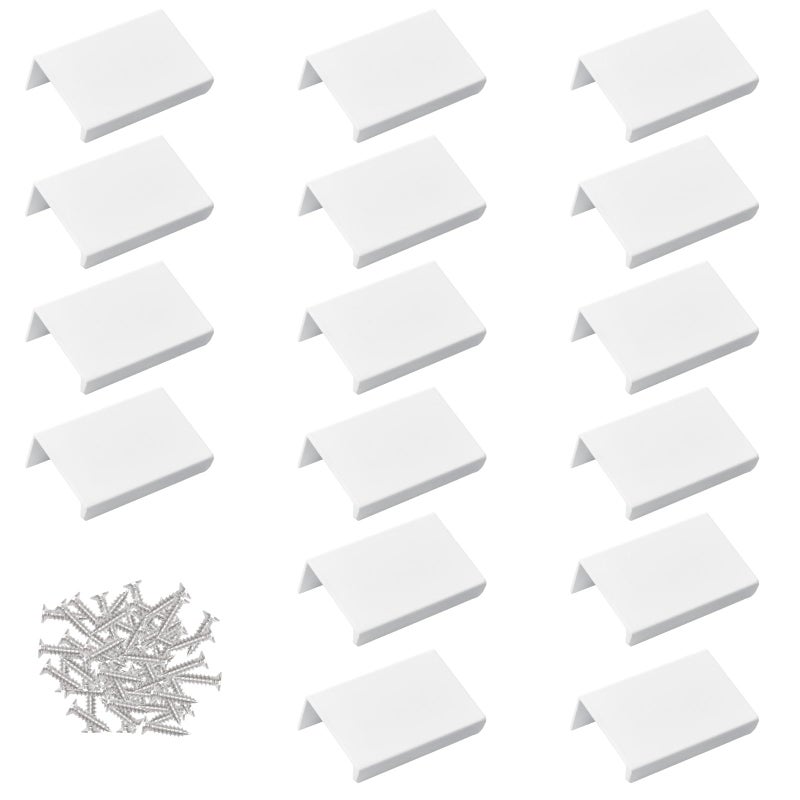 MOROBOR White Mini Finger Edge Pull 16 PCS Concealed Handles Modern Style Drawer Handle Right Angle Aluminum Alloy Invisible Wardrobe Knobs for Cabinet Hardware Drawer50 mm - Image 2