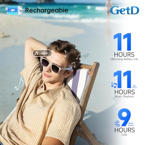 GetD AI Glasses for Men & Women, Smart Glasses Powered by ChatGPT, AI Real-time Translation with 145 languages, 11H Music Play, Bluetooth Sunglasses with Polarized Lens, UV Protection for Daily Use, Travel - Image 5