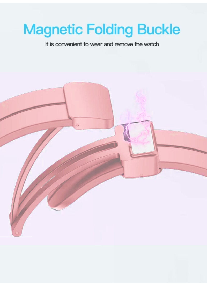 Generic - Apple watch strap with magnetic closure  size 42/44/45/49  pink - Image 1