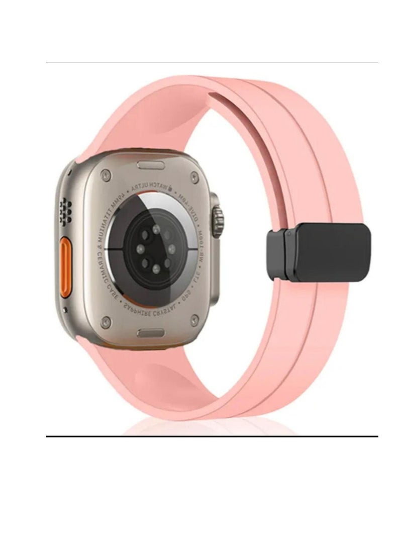 Generic - Apple watch strap with magnetic closure  size 42/44/45/49  pink - Image 1