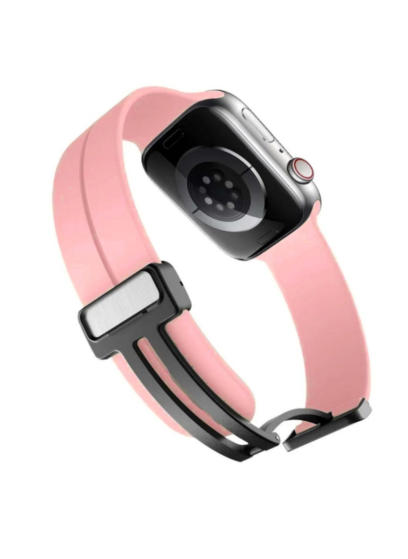 Generic - Apple watch strap with magnetic closure  size 42/44/45/49  pink - Image 1