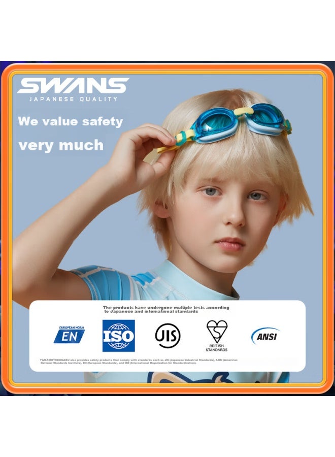 Swans Children's Swimming Goggles For Boys And Girls Import, Professional Waterproof Anti-fog High-definition Swimming Gl Equipment Sj7 Cherry Blossom Pink - Image 1