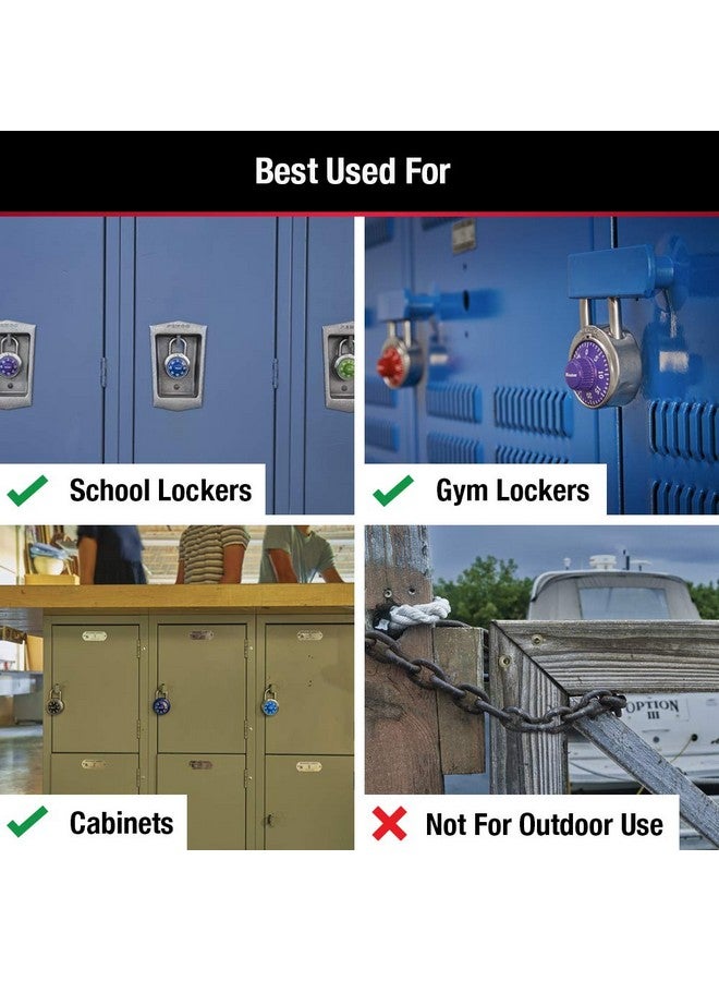 Master Lock Master Lock Purple Combination Locker Lock, 3-Digit Combo Padlock for Gym and School Lockers, Metal Indoor Dial Lock, 1514D  - Image 1