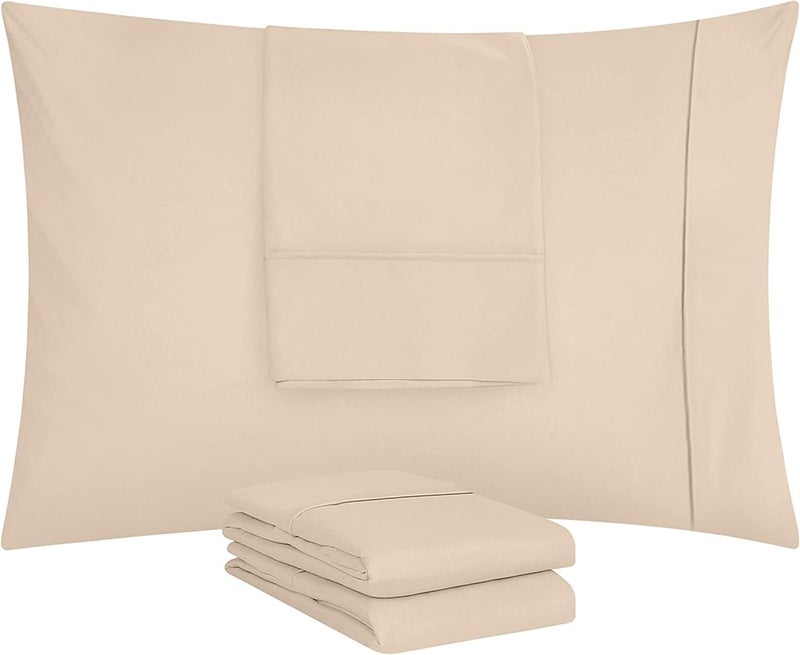 Utopia Bedding Standard Pillow Cases - 4 Pack - Envelope Closure - Soft Brushed Microfiber Fabric - Shrinkage and Fade Resistant Pillow Covers Standard Size 20 X 26 Inches (Standard, Beige) - Image 5
