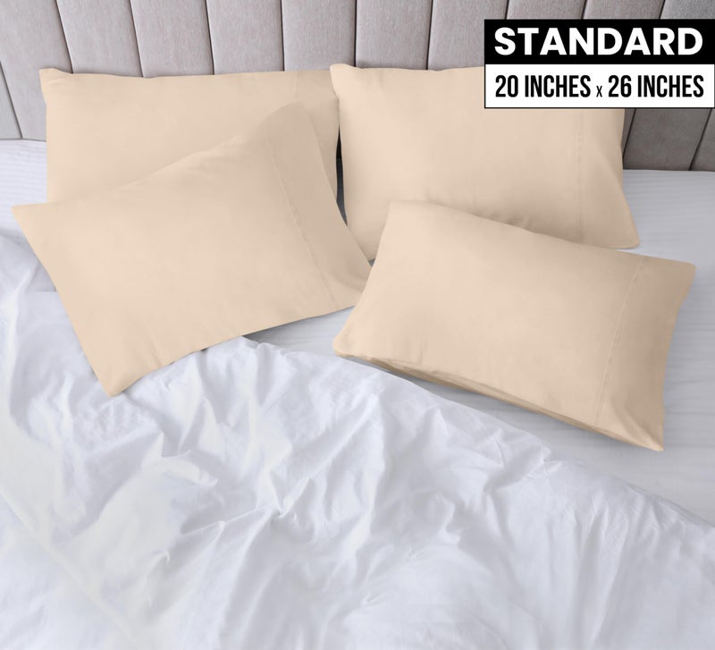 Utopia Bedding Standard Pillow Cases - 4 Pack - Envelope Closure - Soft Brushed Microfiber Fabric - Shrinkage and Fade Resistant Pillow Covers Standard Size 20 X 26 Inches (Standard, Beige) - Image 2