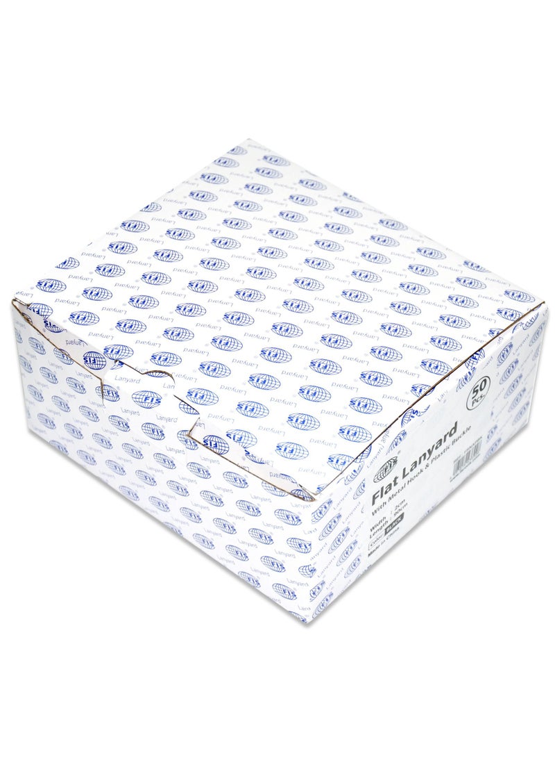 FIS عبوة من 50 قطعة حبل مسطح مع خطاف وقفل أمان لحامل الشارة باللون الأسود - Image 4