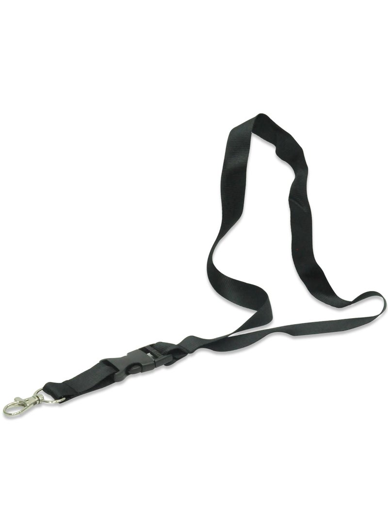 FIS عبوة من 50 قطعة حبل مسطح مع خطاف وقفل أمان لحامل الشارة باللون الأسود - Image 5