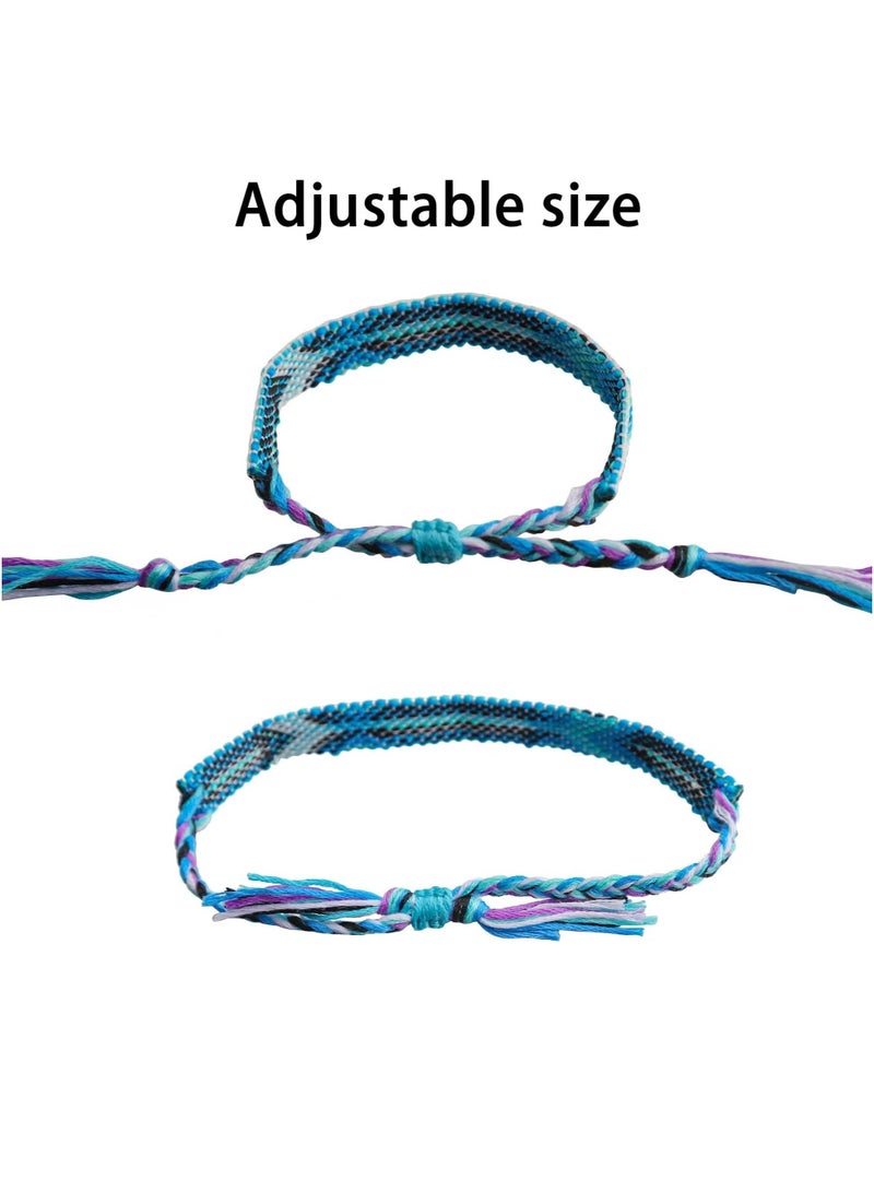 GMORO 12 Pcs Nepal Woven Friendship Bracelets Handmade Braided String Adjustable Bulk Bracelet for Women Kids Girls - Image 4