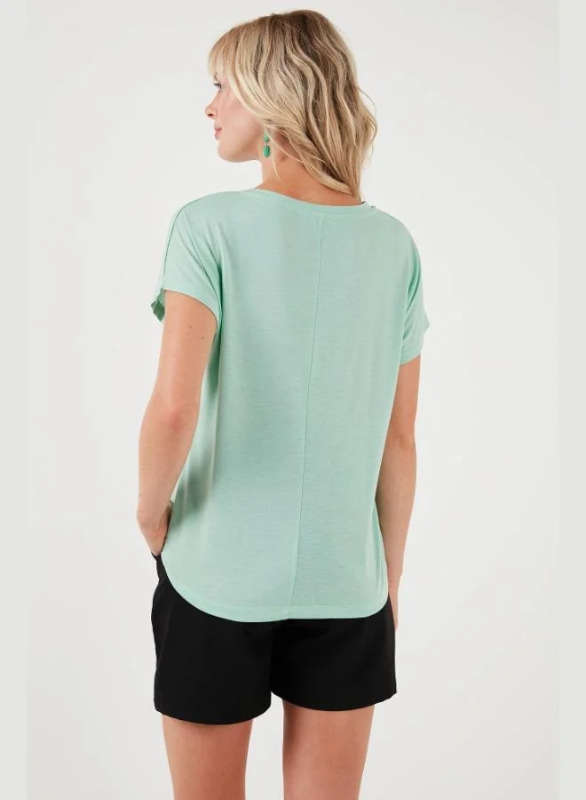 Lela Lela Printed Crew Neck Regular Fit T-Shirt Women's T-Shirt 6671006