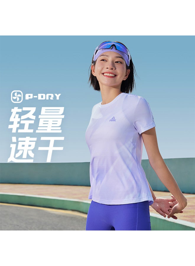 PEAK Women'S Lightweight Running & Fitness Short-Sleeve Tee - Breathable Quick-Dry Knit For Summer/Fall - Image 2