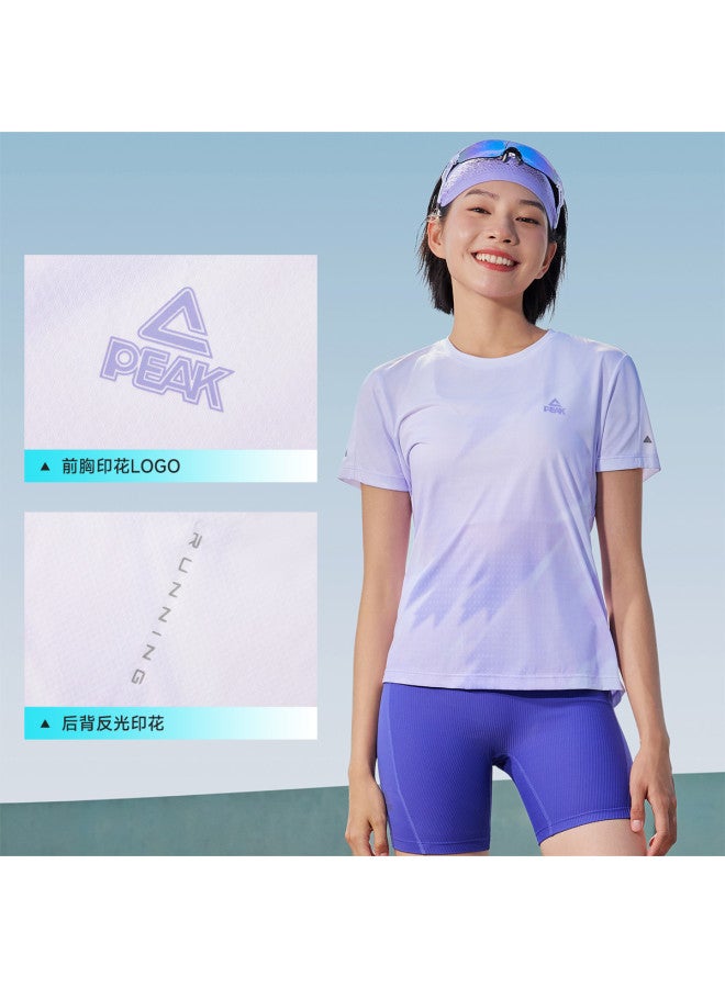 PEAK Women'S Lightweight Running & Fitness Short-Sleeve Tee - Breathable Quick-Dry Knit For Summer/Fall - Image 4