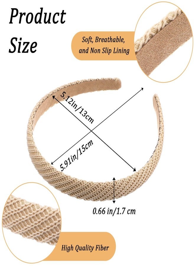 Melodio 4Pcs Headbands for Women, Skinny Knitted Hair bands, Non Slip Boho Headband, Soft Stretchy Hair Accessories for Yoga, Washing Face, Makeup, Party, Date, Daily Use, Solid Colors - Image 2