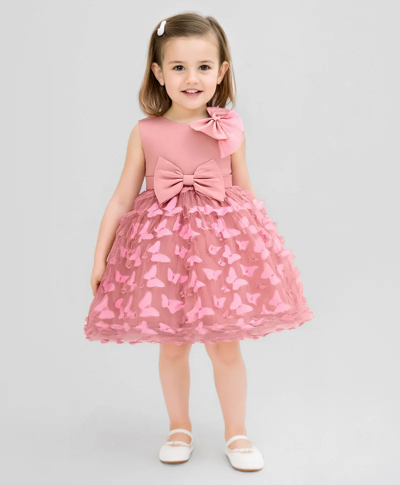 Mark & Mia Mark & Mia Bow Detailing and Butterfly Embellished Party Dress - Pink