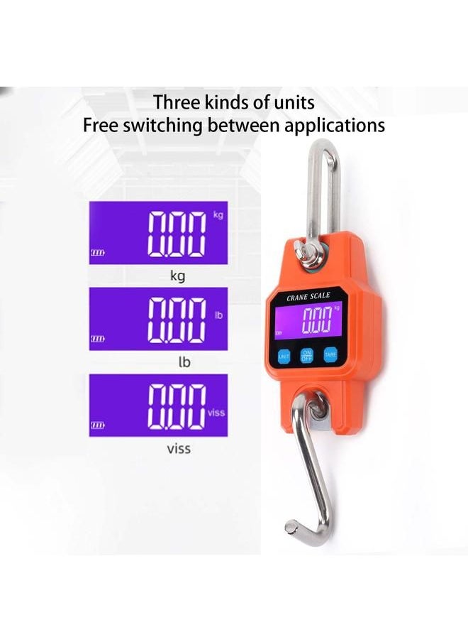 Arabest - WH-C06 Rechargeable Digital Hanging Scale Mini Crane Scale Electronic Hook Scale for Home(Orange ) - Image 1