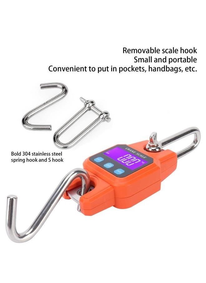 Arabest - WH-C06 Rechargeable Digital Hanging Scale Mini Crane Scale Electronic Hook Scale for Home(Orange ) - Image 1