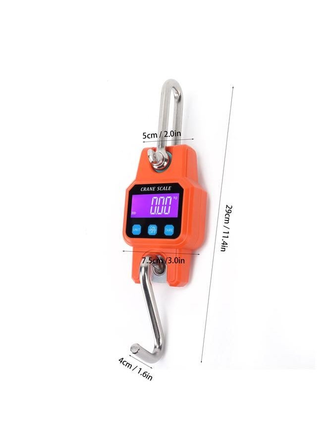 Arabest - WH-C06 Rechargeable Digital Hanging Scale Mini Crane Scale Electronic Hook Scale for Home(Orange ) - Image 1