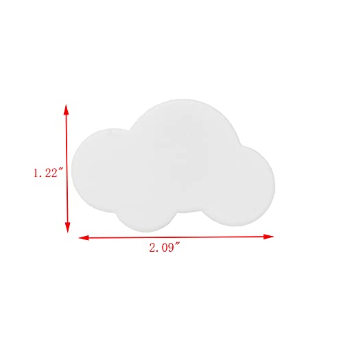 Mcredy Kids Door Knobs Cartoon Dresser Knobs Rubber White Cloud Cartoon Door Knob 2.09x1.22 (Lxw) Cute Cabinet Pulls for Kids' Room Cabinets, Doors, Dresser and Closets Pack of 8 - Image 3