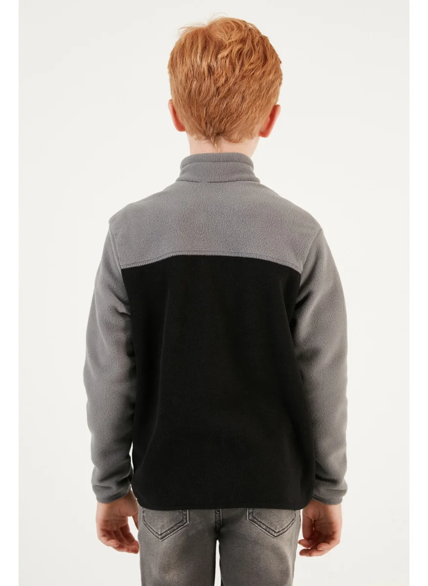 Lela Soft Textured Zippered Color Block Stand Collar Pocket Polar Children's Fleece 5905001