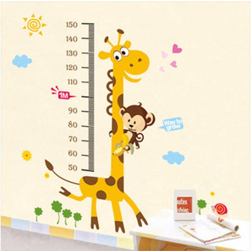 Decals Design 'Kids Giraffe Height Chart' Wall Sticker (PVC Vinyl, 50 cm x 70 cm),Multicolour - Image 1
