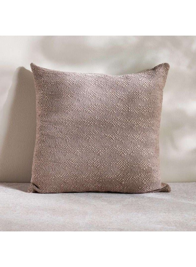 Pan Home وسادة جاكار هيكلية بيج داخلية/خارجية 50x50 سم - Image 1