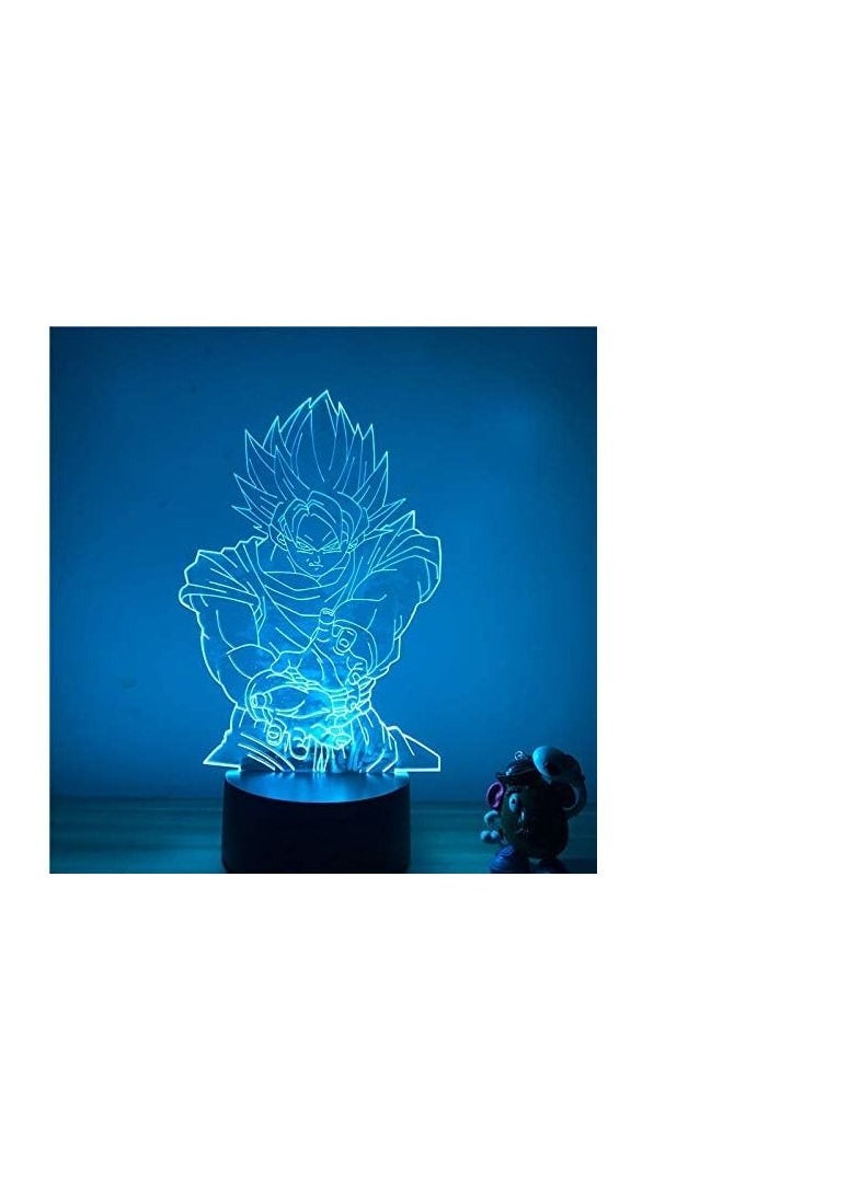 althiqahkey - 3D LED Multicolor Night Light Anime Dragon Ball Z Goku Bomb Waving Ver  Action Figure 7/16 Colors Touch Optical Illusion Table Model - Image 1