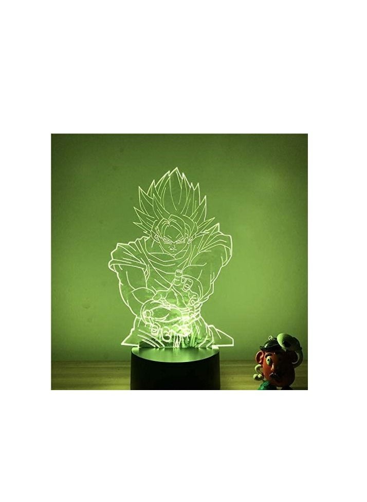althiqahkey - 3D LED Multicolor Night Light Anime Dragon Ball Z Goku Bomb Waving Ver  Action Figure 7/16 Colors Touch Optical Illusion Table Model - Image 1