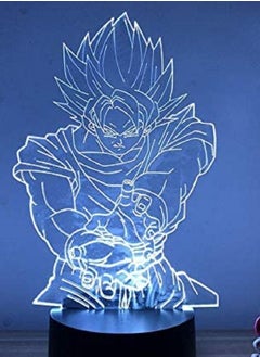 3D LED Multicolor Night Light Anime Dragon Ball Z Goku Bomb Waving Ver  Action Figure 7/16 Colors Touch Optical Illusion Table Model
