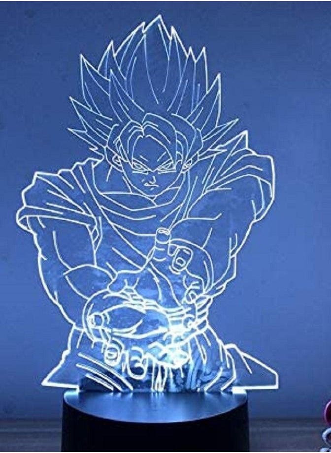 althiqahkey - 3D LED Multicolor Night Light Anime Dragon Ball Z Goku Bomb Waving Ver  Action Figure 7/16 Colors Touch Optical Illusion Table Model - Image 1