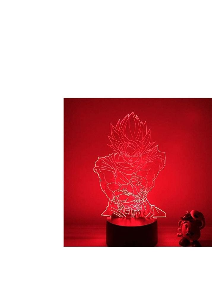 althiqahkey - 3D LED Multicolor Night Light Anime Dragon Ball Z Goku Bomb Waving Ver  Action Figure 7/16 Colors Touch Optical Illusion Table Model - Image 1