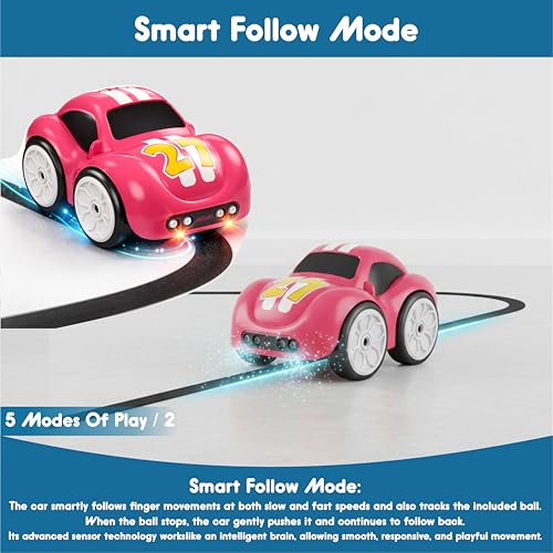 ARDAKI Rechargeable Smart Sensor Mini Car for Kids | Magic Induction RC Intelligent Sensor Mini Car with Smart Music & LED Lighting | Educational Racing Toy Gift for Boys & Girls - Image 4