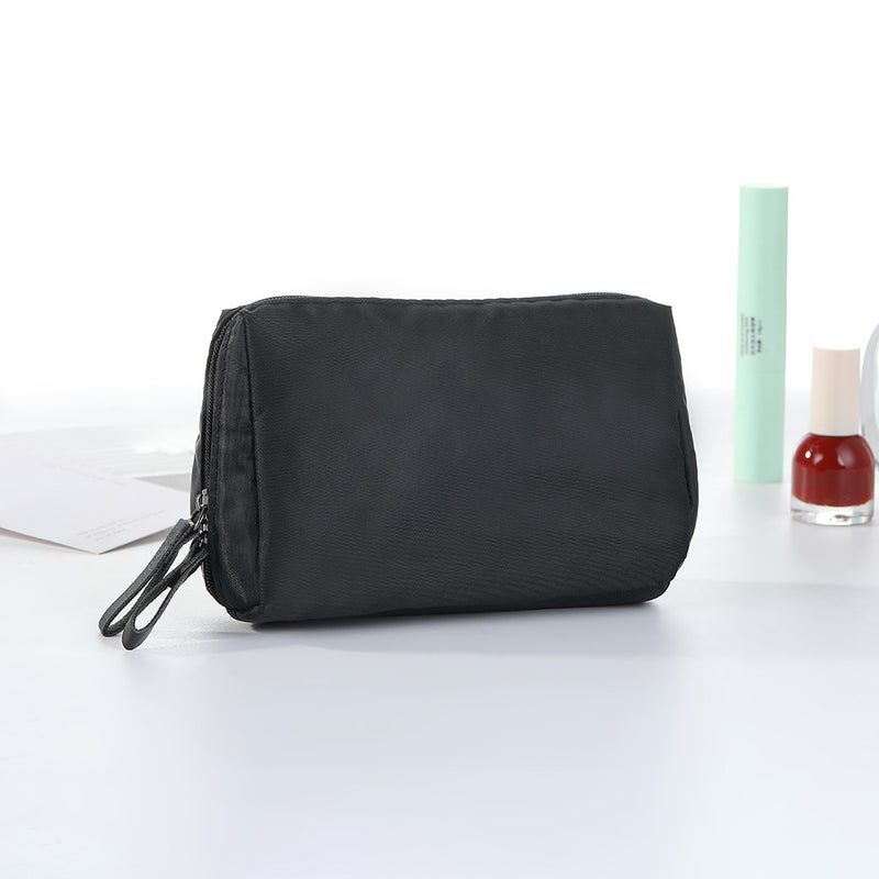 Portable Lipstick Travel Makeup Pouch for Women Black (small bag) - Image 1