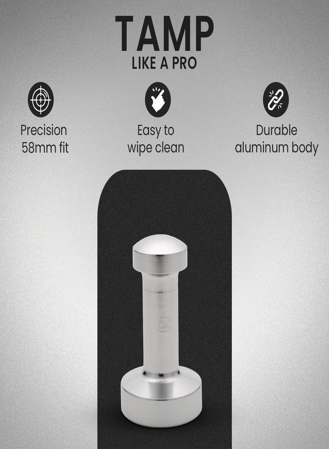 Rattleware Premium Aluminum Espresso Tamper (58 mm) - Ideal for Baristas & Coffee Lovers - Sleek Material & Design - Ultimate Tamping Precision & Consistency - Image 2