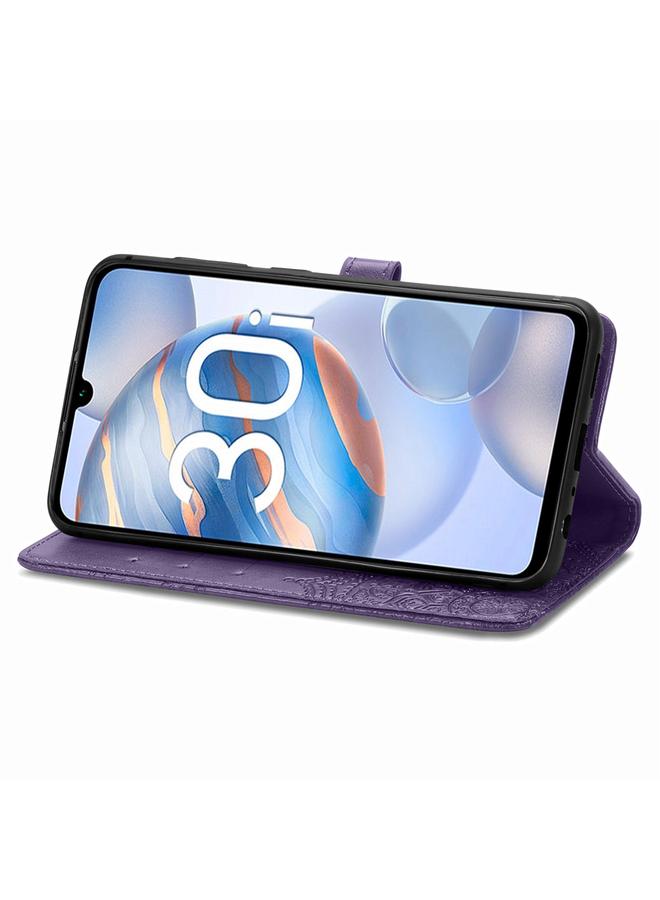 اس-توب جراب هاتف Honor 30i من الجلد المنقوش بزهرة ماندالا - Image 4