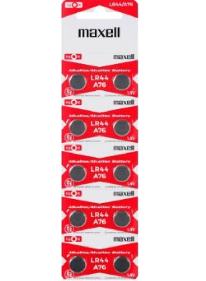 ماكسل 10 قطع بطاريات ماكسيل LR44 (A76) AG13 قلوية 1.5 فولت