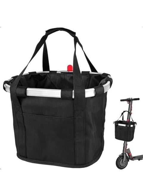 Quick Release Knee Scooter Front Basket with Handle, Upgrade Removable Electric Scooter Storage for Most Walker Models